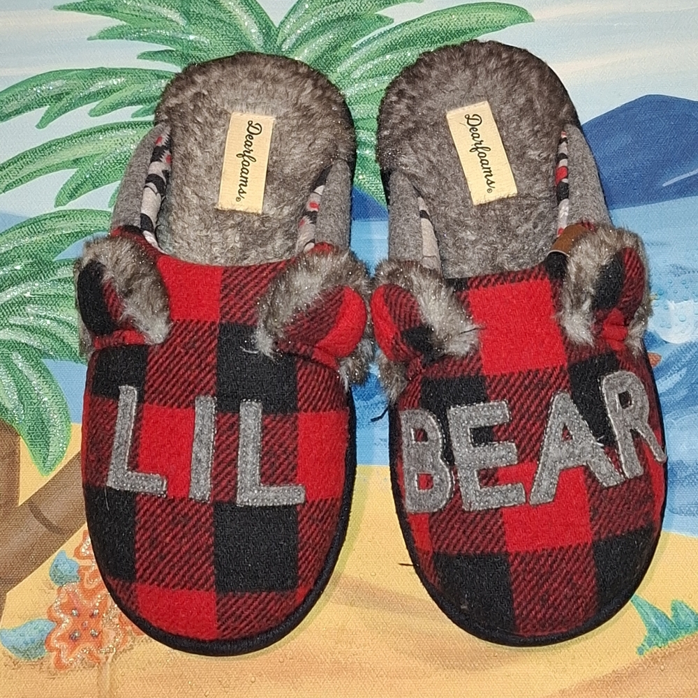 Dearfoams Lil Bear Kids Size 5/6 Slippers Memory Foam. Brand NEWBRAND NEW in Bag